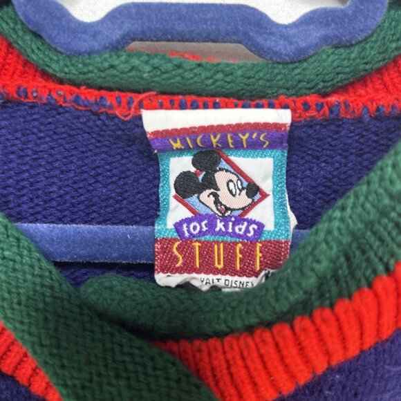 VINTAGE Mickey & Minnie Mouse Walt Disney Knit Cardigan Sweater Kids Size 6x USA - Picture 3 of 7